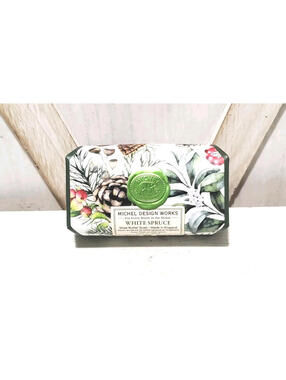 Michel Design Works White Spruce Large Bath Soap Bar Fresh-Cut Spruce & Spice
